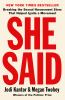 Book cover for "She said"